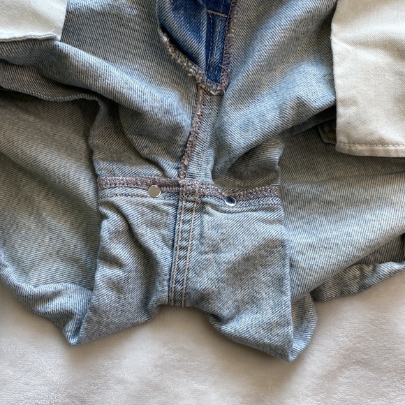 Alexander Wang Shorts Sz 31 Denim X Hike Rolled Button Fly High Waist Distressed - Picture 7 of 16